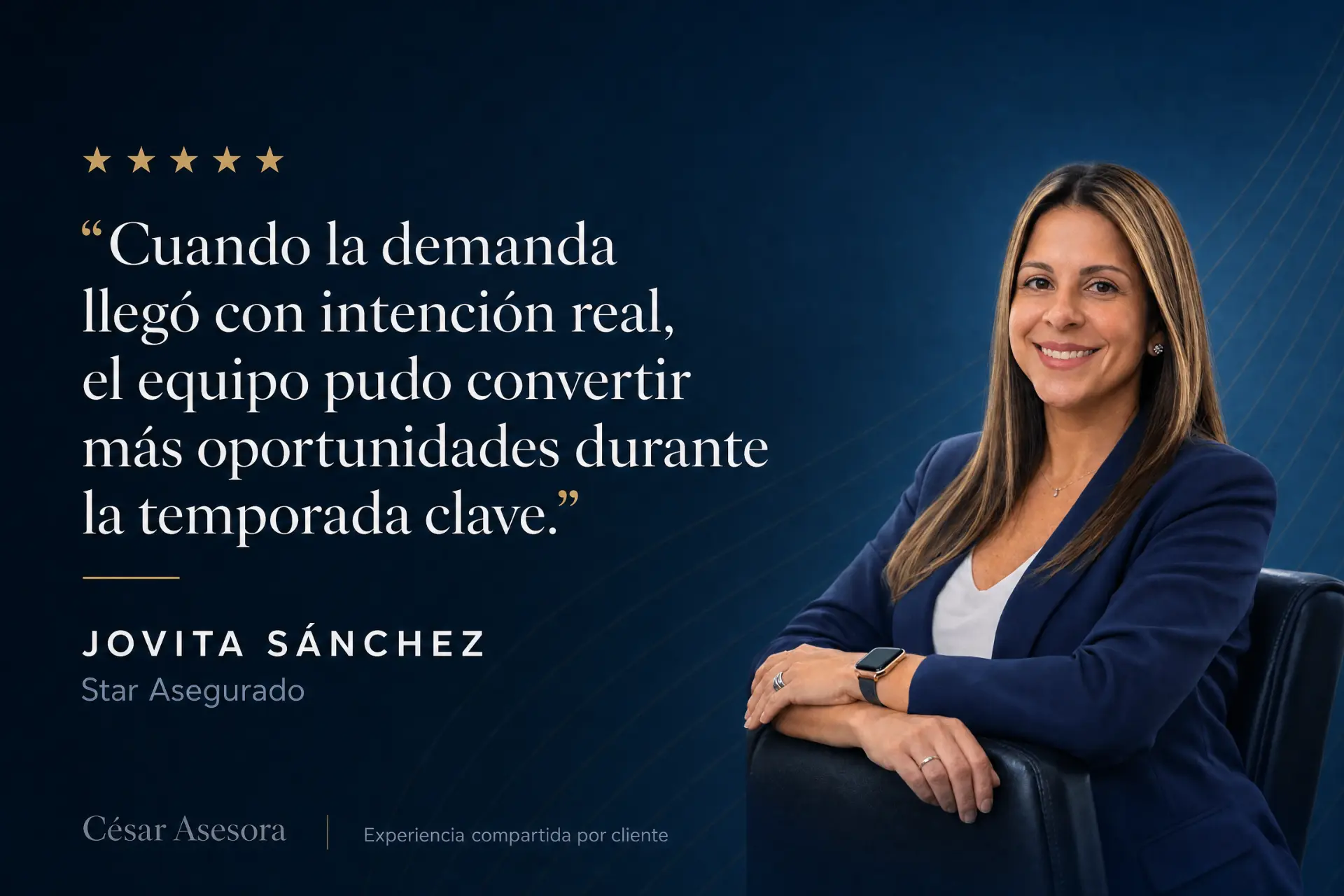 Testimonio de Jovita Sánchez, Star Asegurado